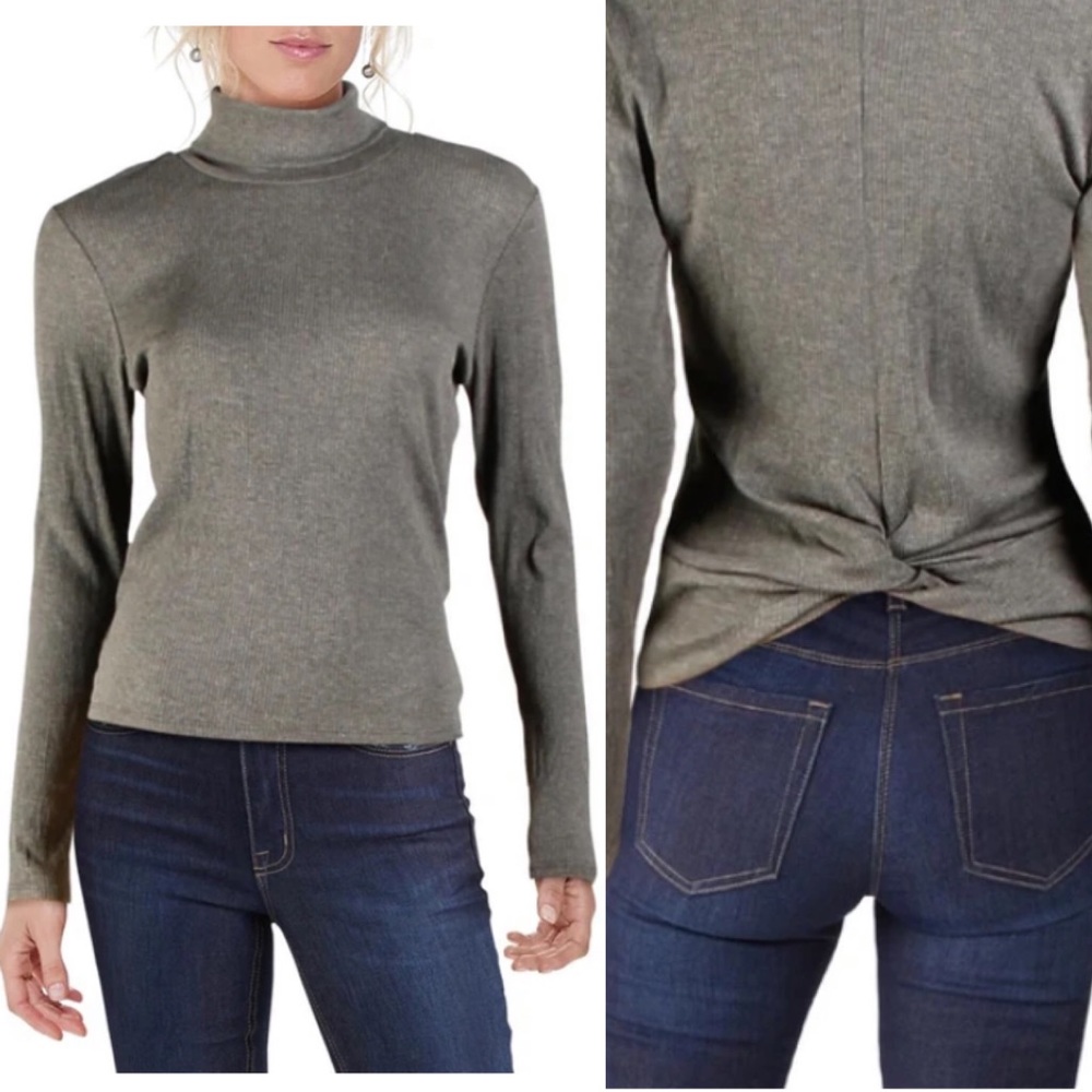 Joe’s Jeans Harriette Ribbed Knit Knot Back Turtleneck